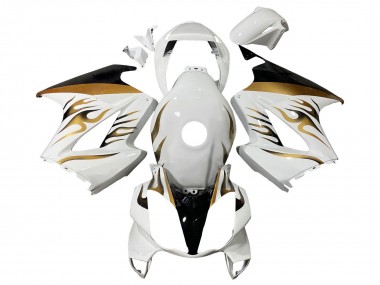 Buy 2002-2013 Honda VFR 800 Motorcycle Fairings - White Gold Flame UK