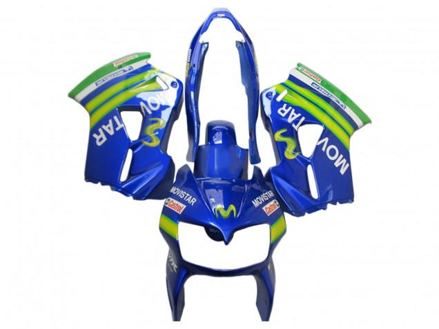 2002-2013 Honda VFR 800 Motorcycle Fairings - Blue Green White MoviStar Castrol UK