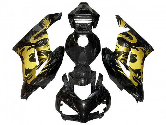 2004-2005 Honda CBR1000RR Motorcycle Fairings - Gold Glossy Black Dragon UK