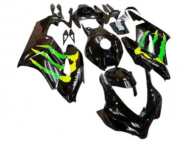 Buy 2004-2005 Honda CBR1000RR Motorcycle Fairings - Glossy Black Yellow Green Monster UK
