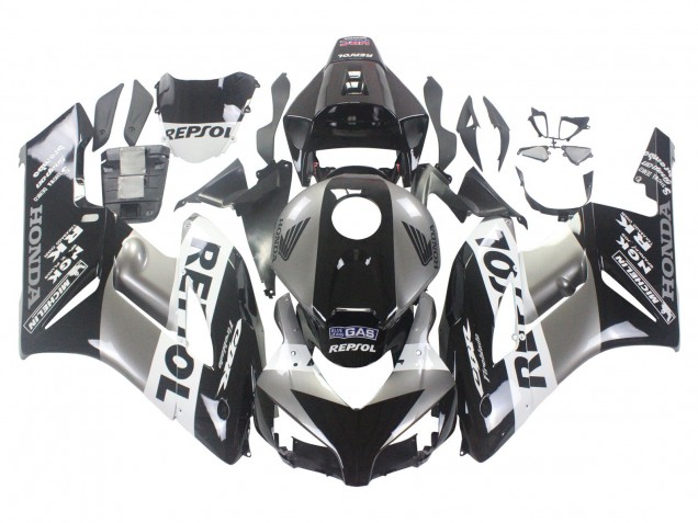 2004-2005 Honda CBR1000RR Motorcycle Fairing Kits - Silver White Glossy Black Repsol UK