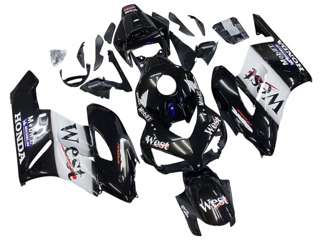 2004-2005 Honda CBR1000RR Motorcycle Fairings - Glossy Black White West UK