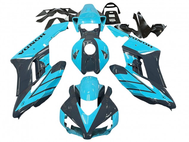 2004-2005 Honda CBR1000RR Motorcycle Fairings - Light Blue Glossy Black UK
