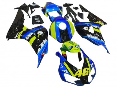Buy 2006-2007 Honda CBR1000RR Motorcycle Fairings - Blue Fluorescent Green Glossy Black Shark 46 UK