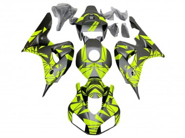 Buy 2006-2007 Honda CBR1000RR Motorcycle Fairings - Fluorescent Green Matte Black UK