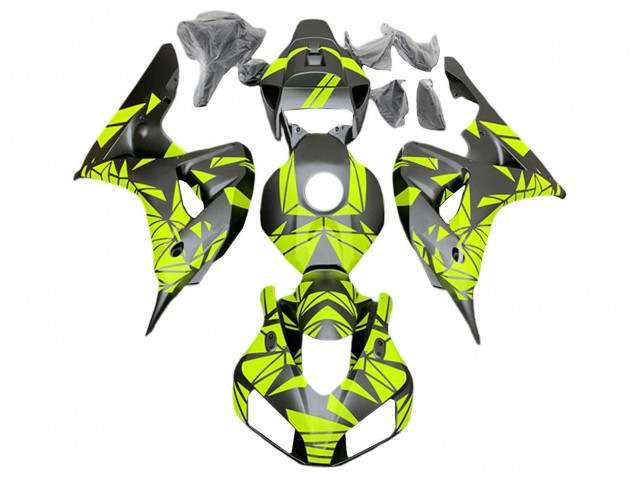 2006-2007 Honda CBR1000RR Motorcycle Fairings - Fluorescent Green Matte Black UK