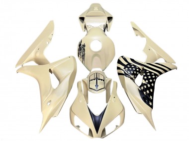 Buy 2006-2007 Honda CBR1000RR Motorcycle Fairings - Cream Black UK