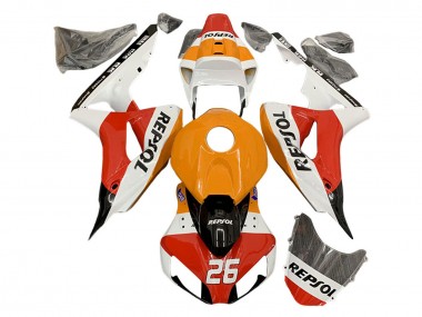 Buy 2006-2007 Honda CBR1000RR Motorcycle Fairings - Orange White Red Black Glossy Repsol 26 UK