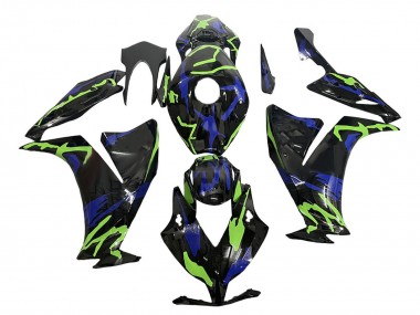 Buy 2012-2016 Honda CBR1000RR Motorcycle Fairings - Green Blue Glossy Black UK