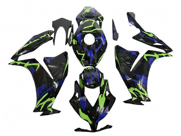 2012-2016 Honda CBR1000RR Motorcycle Fairings - Green Blue Glossy Black UK