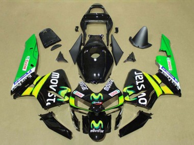 Buy 2003-2004 Honda CBR600RR Motorcycle Fairings - Glossy Black Yellow Green MoviStar Castrol UK