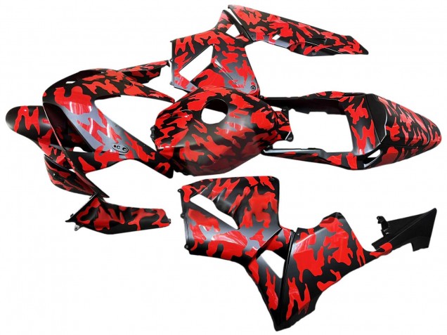 2003-2004 Honda CBR600RR Motorcycle Fairings - Black Red Grey Camouflage UK