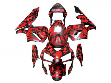Buy 2003-2004 Honda CBR600RR Motorcycle Fairings - Black Red Grey Camouflage UK