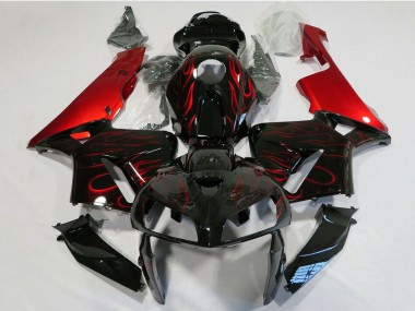 Buy 2005-2006 Honda CBR600RR Motorcycle Fairing - Glossy Black Red Flame UK