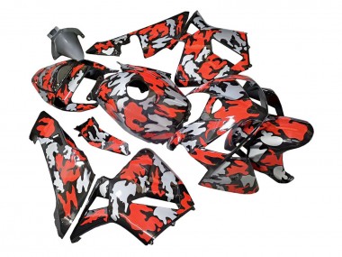 Buy 2005-2006 Honda CBR600RR Motorcycle Fairings - Black with Red Grey Camouflage UK