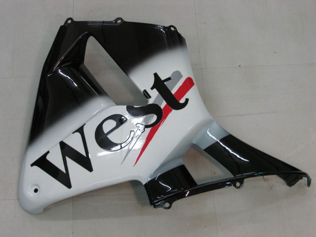 2005-2006 Honda CBR600RR Motorcycle Fairings - Glossy Black White West UK