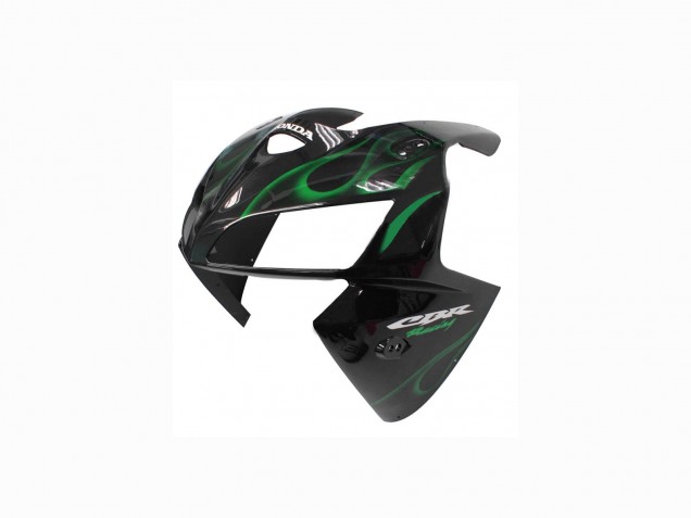 2005-2006 Honda CBR600RR Motorcycle Fairings - Glossy Black Green Flame UK