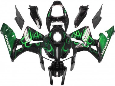 Buy 2005-2006 Honda CBR600RR Motorcycle Fairings - Glossy Black Green Flame UK