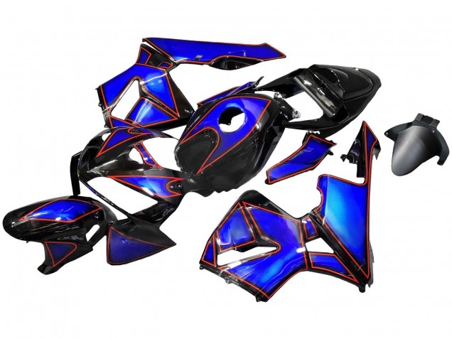 2005-2006 Honda CBR600RR Motorcycle Fairings - Blue Black with Red Line UK