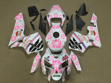 Buy 2005-2006 Honda CBR600RR Motorcycle Fairings - White with Pink Floral Nastro Azzurro 46 UK