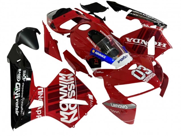 2005-2006 Honda CBR600RR Motorcycle Fairings - Red Black Valsir 03 UK