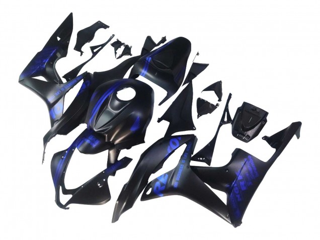 2007-2008 Honda CBR600RR Motorcycle Fairings - Matte Black Blue Repsol UK
