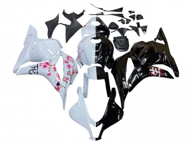 Buy 2009-2012 Honda CBR600RR Motorcycle Fairings - White Cherry Blossom Glossy Black UK