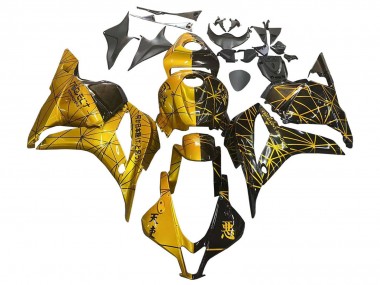 Buy 2009-2012 Honda CBR600RR Motorcycle Fairings - Gold Glossy Black UK