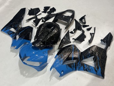 Buy 2009-2012 Honda CBR600RR Motorcycle Fairings - Black Forged Carbon Fiber Blue UK
