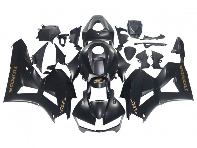 2013-2023 Honda CBR600RR Motorcycle Fairings - Matte Black Gold Decals UK
