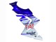 2004-2005 Kawasaki ZX10R Motorcycle Fairings - Glossy Blue White Fiat Motul UK