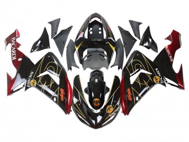 Buy 2006-2007 Kawasaki ZX10R Motorcycle Fairings - Black Red Gold BACARDI UK