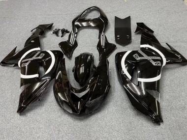 Buy 2006-2007 Kawasaki ZX10R Motorcycle Fairings - Glossy Black White Circle UK