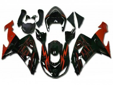 Buy 2006-2007 Kawasaki ZX10R Motorcycle Fairings - Glossy Black Red UK
