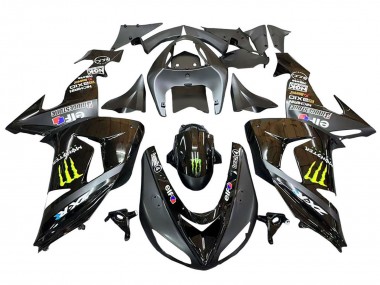 Buy 2006-2007 Kawasaki ZX10R Motorcycle Fairings - Grey Yellow Glossy Black Monster Elf UK