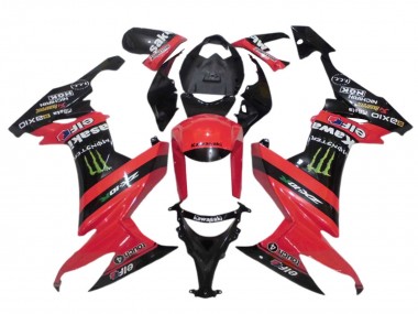 Buy 2008-2010 Kawasaki ZX10R Motorcycle Fairings - Red Black Green Monster Elf 27 UK