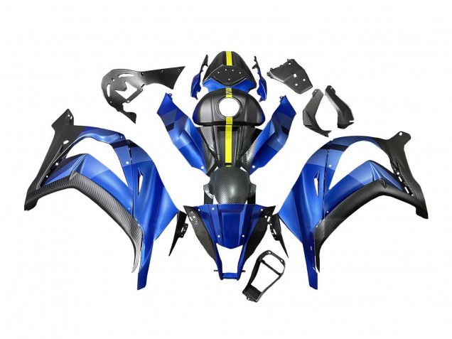 2008-2010 Kawasaki ZX10R Motorcycle Fairings - Blue Yellow Matte Black UK