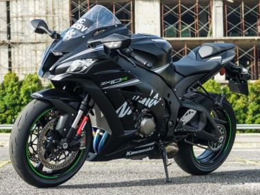 Buy 2011-2015 Kawasaki ZX10R Motorcycle Fairings - Matte Black White Green Snow Decal UK