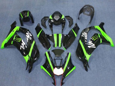 Buy 2016-2020 Kawasaki ZX10R Motorcycle Fairings - Glossy Black Green Monster UK