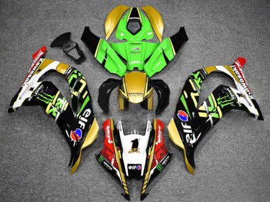 Buy 2016-2020 Kawasaki ZX10R Motorcycle Fairings - Green Gold White Red Black Elf Monster UK