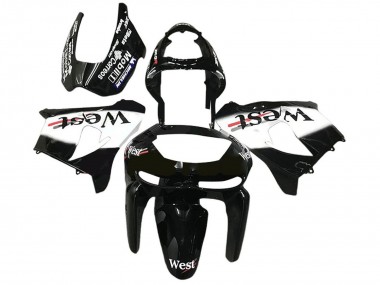 Buy 1998-1999 Kawasaki ZX6R Motorcycle Fairings - Glossy Black White West UK