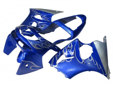 Buy 1998-1999 Kawasaki ZX6R Motorcycle Fairings - Blue Silver Flame UK