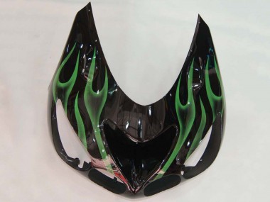 Buy 2006-2011 Kawasaki ZX14R ZZR1400 Motorcycle Fairing - Glossy Black Green Flame UK