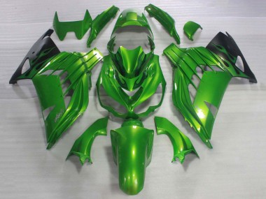 Buy 2006-2011 Kawasaki ZX14R ZZR1400 Bike Fairings - Green Glossy Black UK