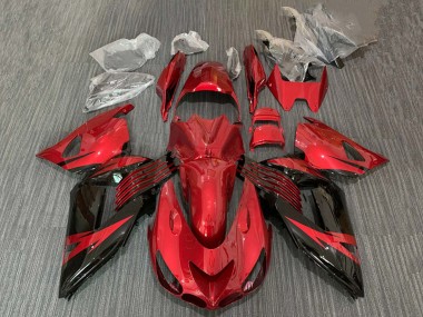 Buy 2006-2011 Kawasaki ZX14R ZZR1400 Motorcycle Fairing - Red Glossy Black UK