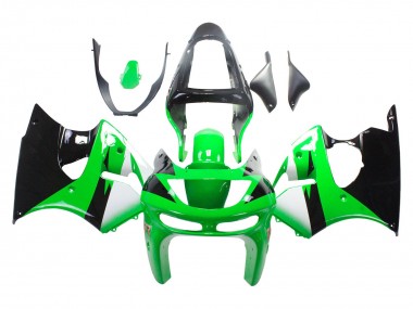 Buy 1998-1999 Kawasaki ZX6R Motorcycle Fairings - Green White Glossy Black UK