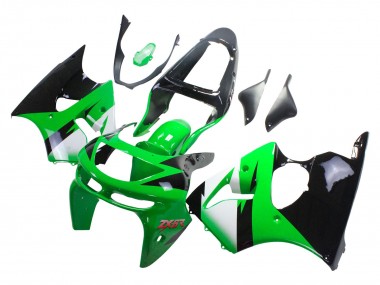 Buy 1998-1999 Kawasaki ZX6R Motorcycle Fairings - Green White Glossy Black UK