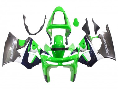 Buy 1998-1999 Kawasaki ZX6R Motorcycle Fairings - Green White Dark Blue Silver UK