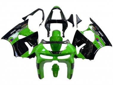 Buy 1998-1999 Kawasaki ZX6R Motorcycle Fairings - Green Glossy Black Elf Bridgestone UK