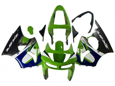 Buy 1998-1999 Kawasaki ZX6R Motorcycle Fairings - Green White Blue Silver Glossy Black UK